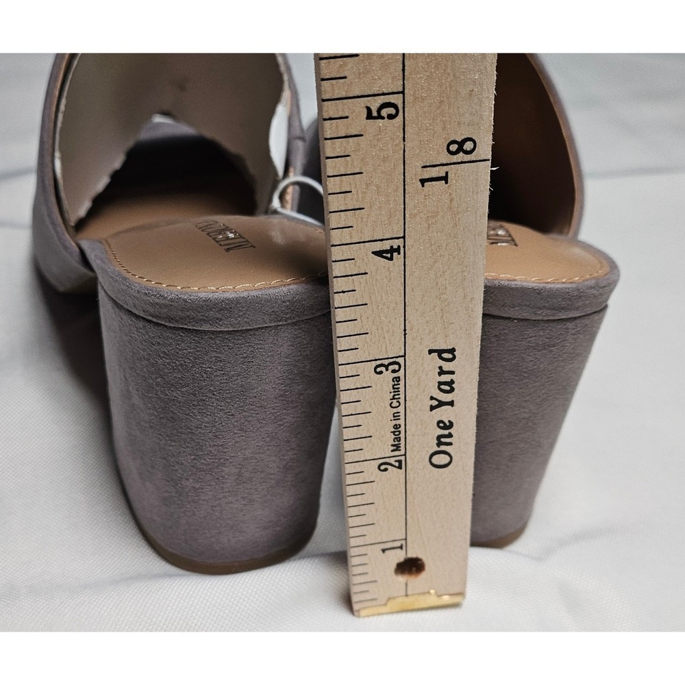 Merona DIDI Gray Suede Block Heel Mule Shoes Women's Size 8.5 New - Picture 5 of 14